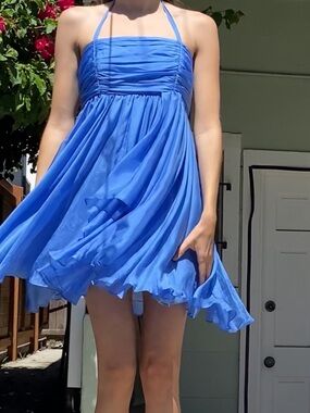 Vintage Alice + Olivia Royal Blue Silk Dress